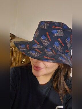 Snap-on American Flag Bucket Hat - Navy with Red & Blue